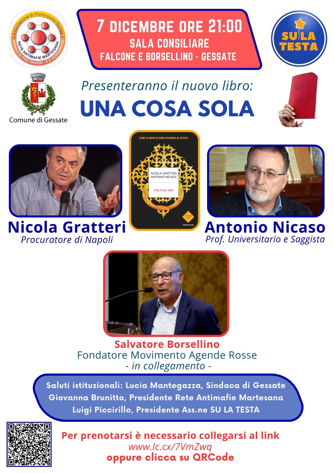 07 Dic 24 a Gessate ospiteremo il Procuratore Nicola Gratteri