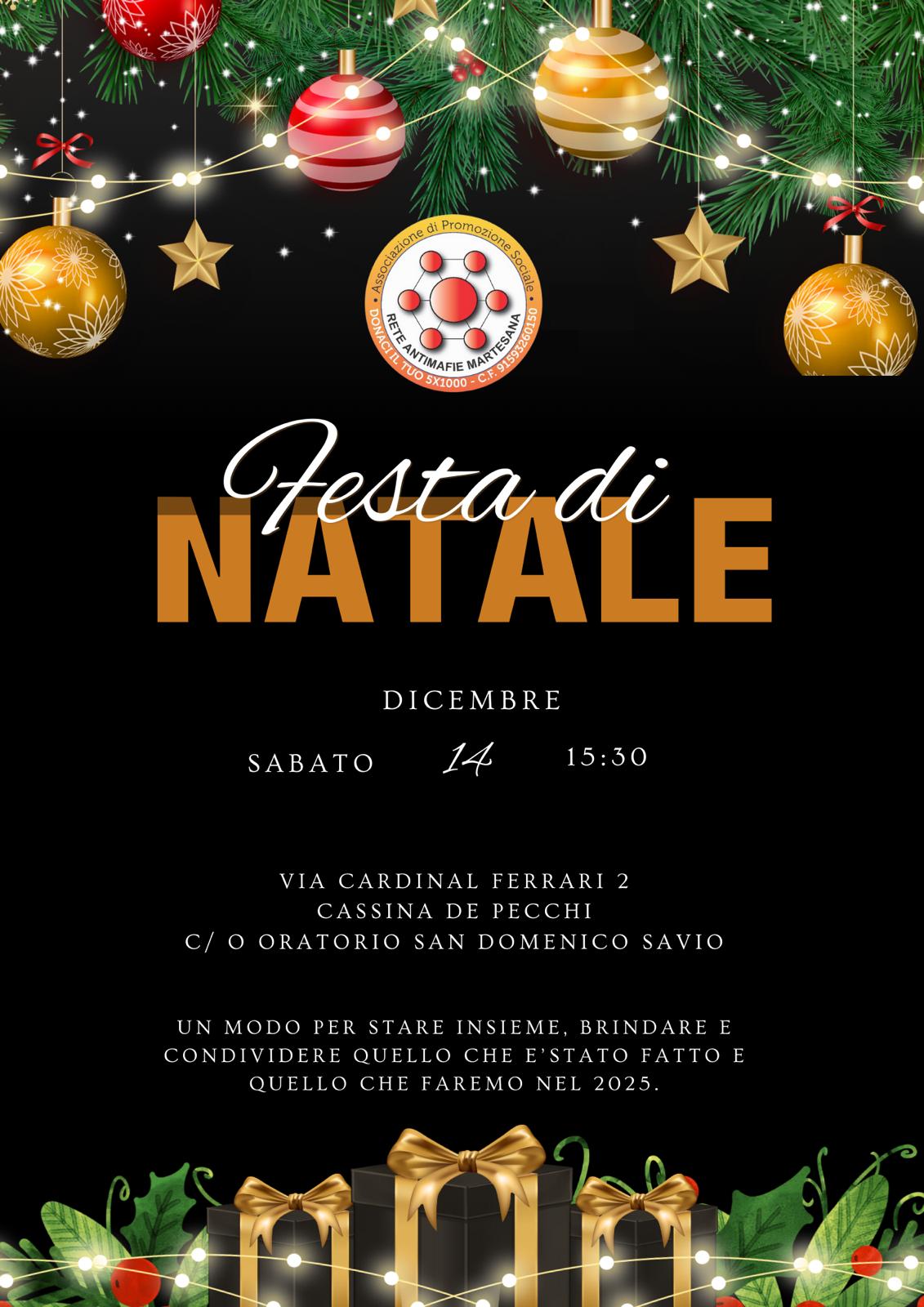 14 Dicembre alla 15:30 Brindisi natalizio 2024 … Vi aspettiamo a Cassina De’ Pecchi
