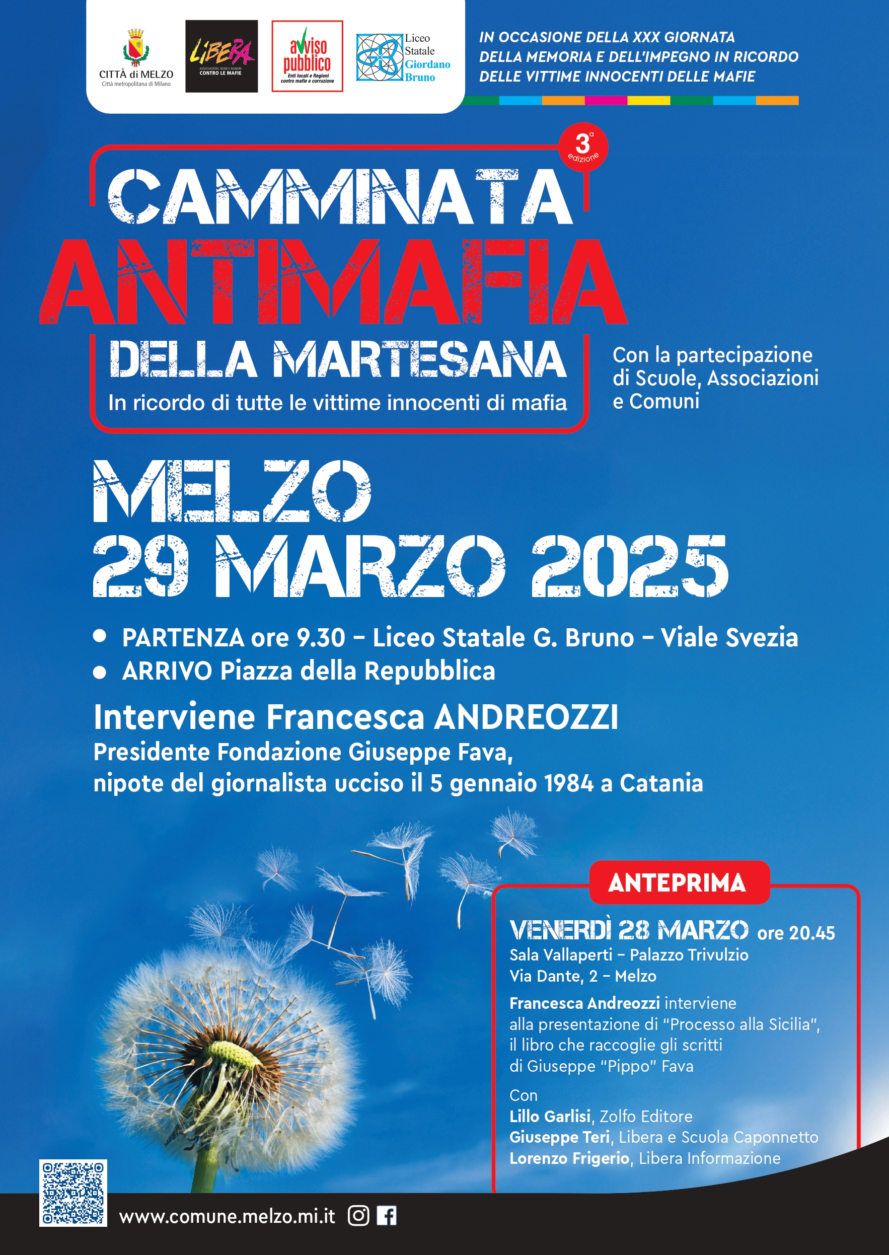 29 mar h 9:00 Camminata Antimafia della Martesana a Melzo