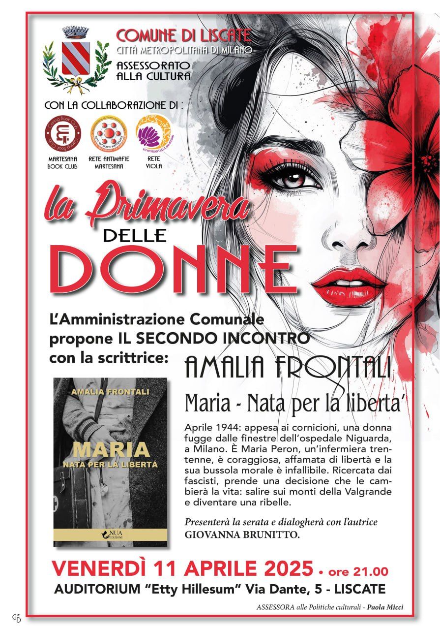 11 Apr h 21:00 Incontro a Liscate con Amalia Frontali