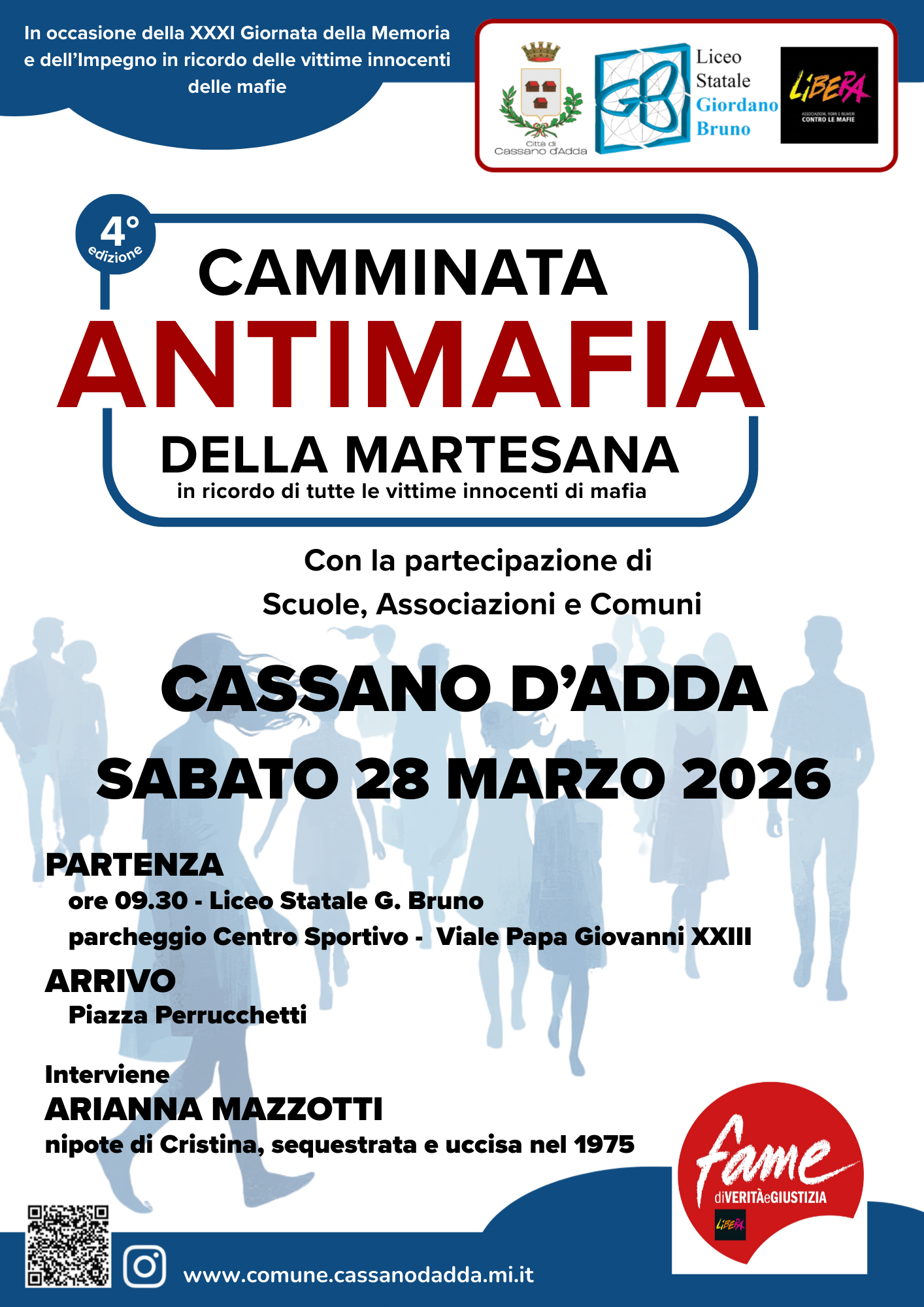 28 mar h 9.30 – 4ª edizione Camminata Antimafia promossa da Libera Martesana